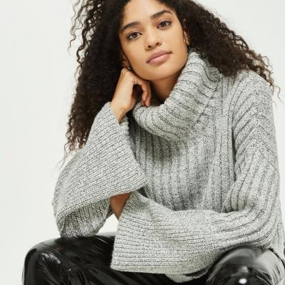 Chunky Wide Ribbed Roll Neck Sweater - Topshop USA