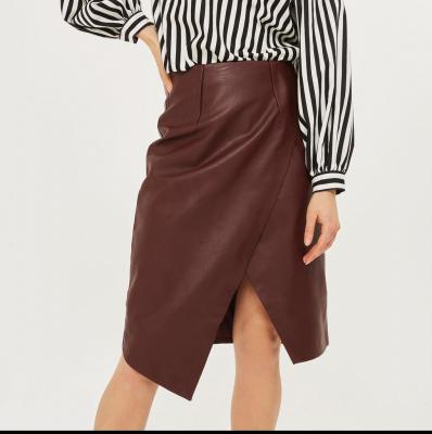 Wrap Midi PU Pencil Skirt - Topshop USA