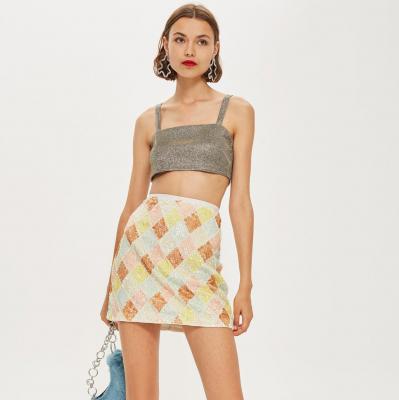 Pastel Diamond Sequin Mini Skirt - Topshop USA