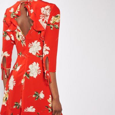TALL Paint Floral Tea Dress - Topshop