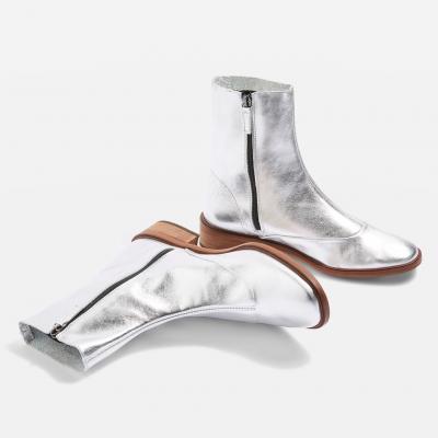 APRIL Metallic Leather Sock Boots - Topshop USA