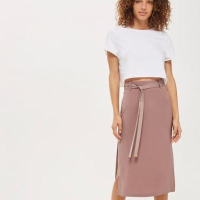 Double Belt Midi Skirt - Topshop