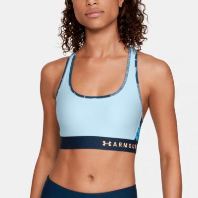 Womens Armour® Mid Crossback Print Sports Bra Under Armour US