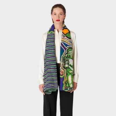 Womens Multi-Coloured Artist Studio Motif Silk-Blend Scarf - Paul Smith