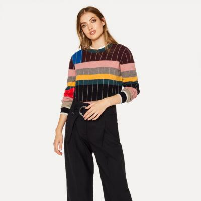 Anni Albers x Paul Smith - Womens Geometric Stripe Cashmere Sweater - Paul Smith