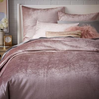 Washed Cotton Luster Velvet Duvet Cover + Shams west elm