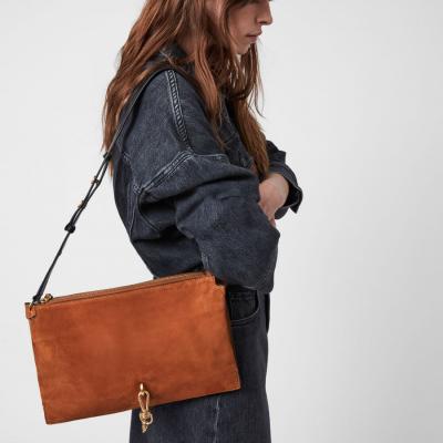 ALLSAINTS UK: Womens Sheringham Suede Shoulder Bag (desert)