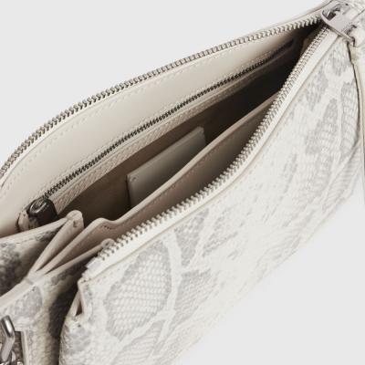 ALLSAINTS UK: Womens Fletcher Snake Leather Crossbody Bag (chalk_white)