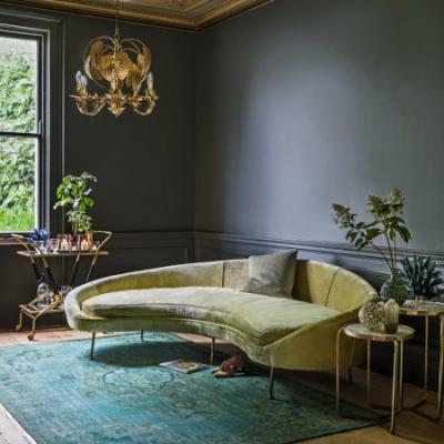 Tiffany Curved Velvet Sofa - Graham & Green