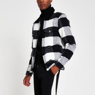 White long sleeve check overshirt River Island