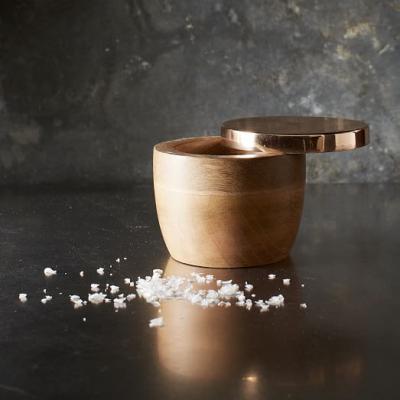 Wood + Copper Salt Cellar west elm