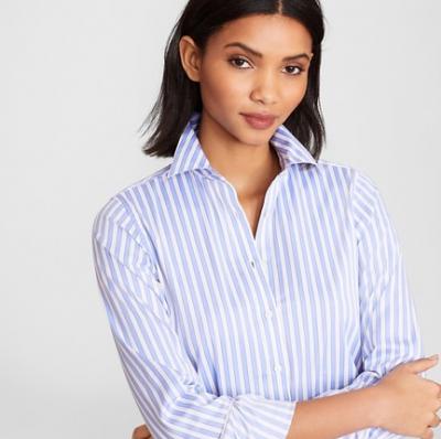 Classic-Fit Striped Stretch Cotton Sateen Dobby Luxury Shirt - Brooks Brothers