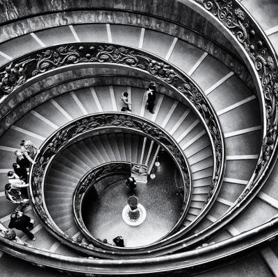 Vatican staircase , Vatican city , Rome , Italy