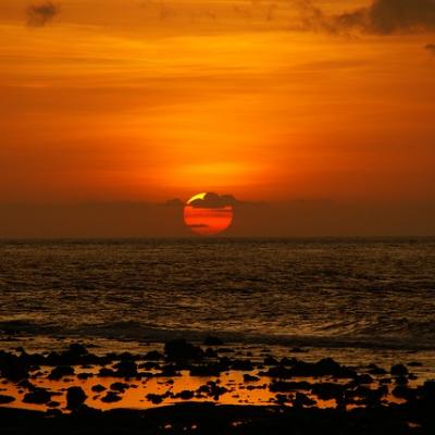 Witness the sun kiss the sea