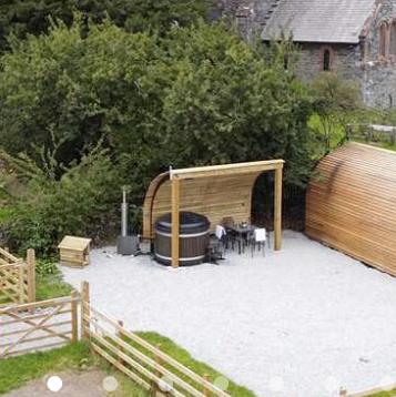 Staying in a pod with a hot tub in Cumbria, UK