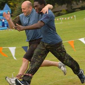 Run in a 3 legged race