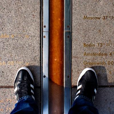 Stand in 2 different time zones at the same time