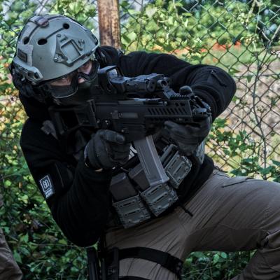 Fire an Airsoft rifle