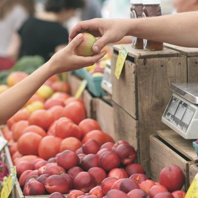 Buy fresh produce at the farmers’ market