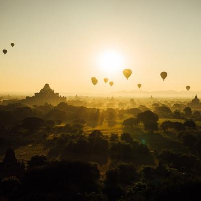 Balloon flight over Bagan