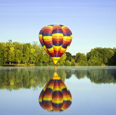 Ballooning over a lake