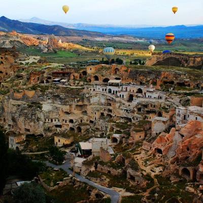 Fly in a hot air balloon over Cappadocia