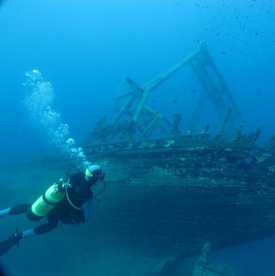 Scuba-dive a shipwreck