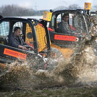 Race a mini digger