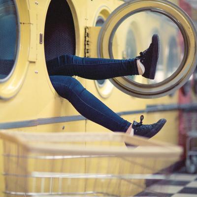 Climb inside a washing machine