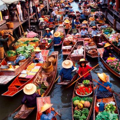 Buy something at a floating market