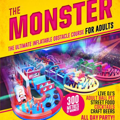 The Monster adult bouncy castle & obstacle course