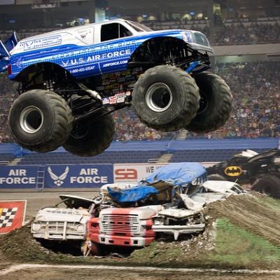 Watch a Monster truck rally