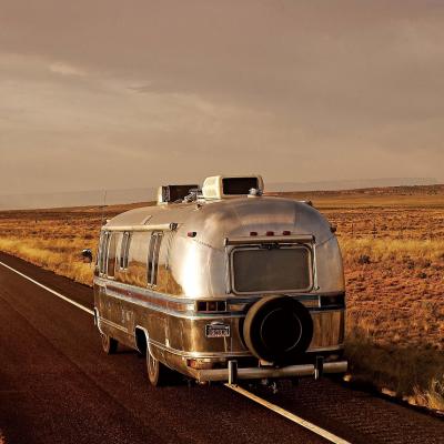 Road trip in a retro camper van