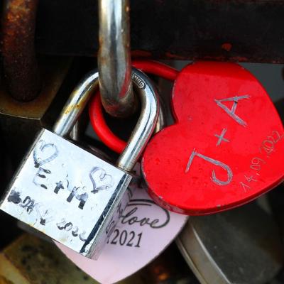 Add a love lock to a bridge