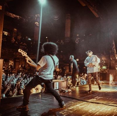 Go back stage at a concert