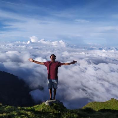 See clouds from above