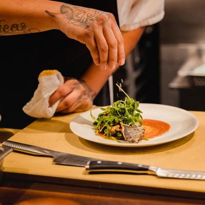 Private dining with food prepared by a professional chef