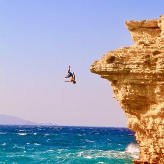 Dive off a cliff into the sea