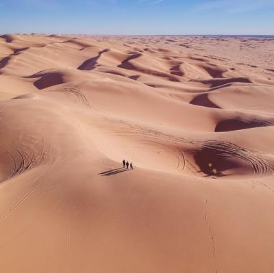 Hiking desert sand dunes