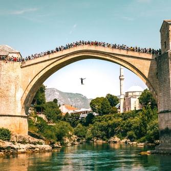 Jump off Mostar bridge
