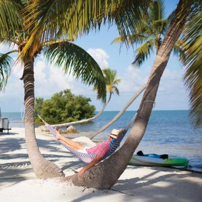 Sleep in a beach hammock