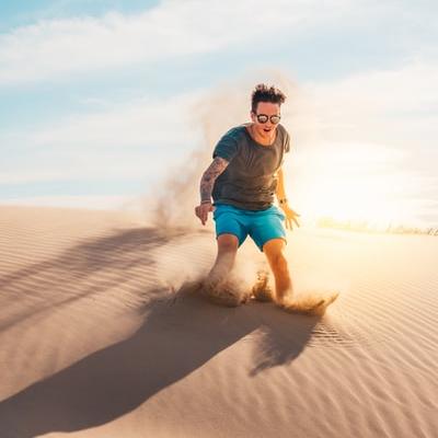 Run down a sand dune