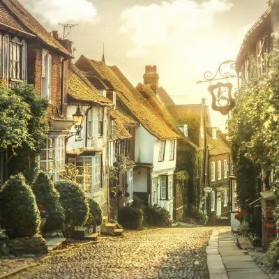 Walk along a cobbled street