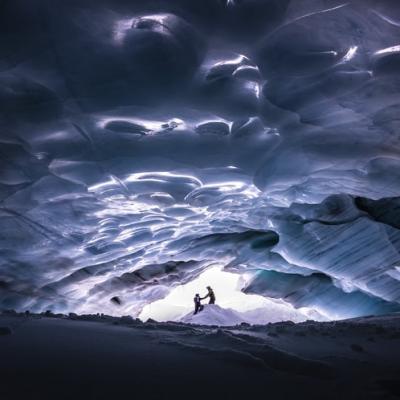 Go inside an ice cave