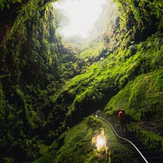 Walk inside an extinct volcano