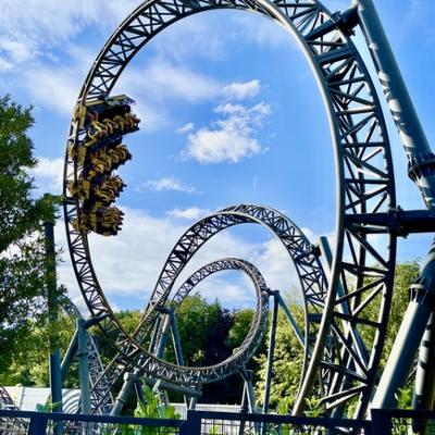 Ride an upside down rollercoaster