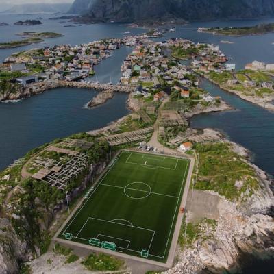 Play football in Henningsvær, Norway