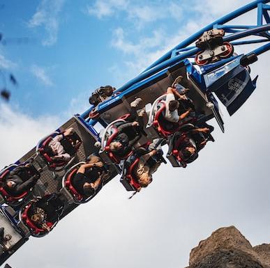 Ride on an upside-down roller coaster