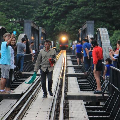 Cross the bridge over the River Kwai