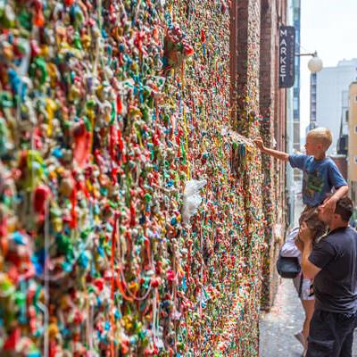 Put gum on the Seattle Gum Wall